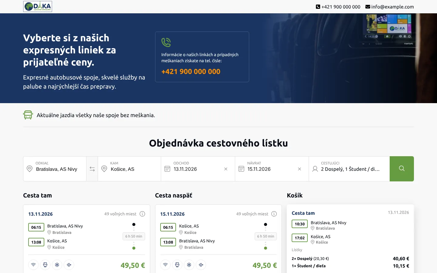 Úvod predajného widgetu s vyhľadávaním spoja