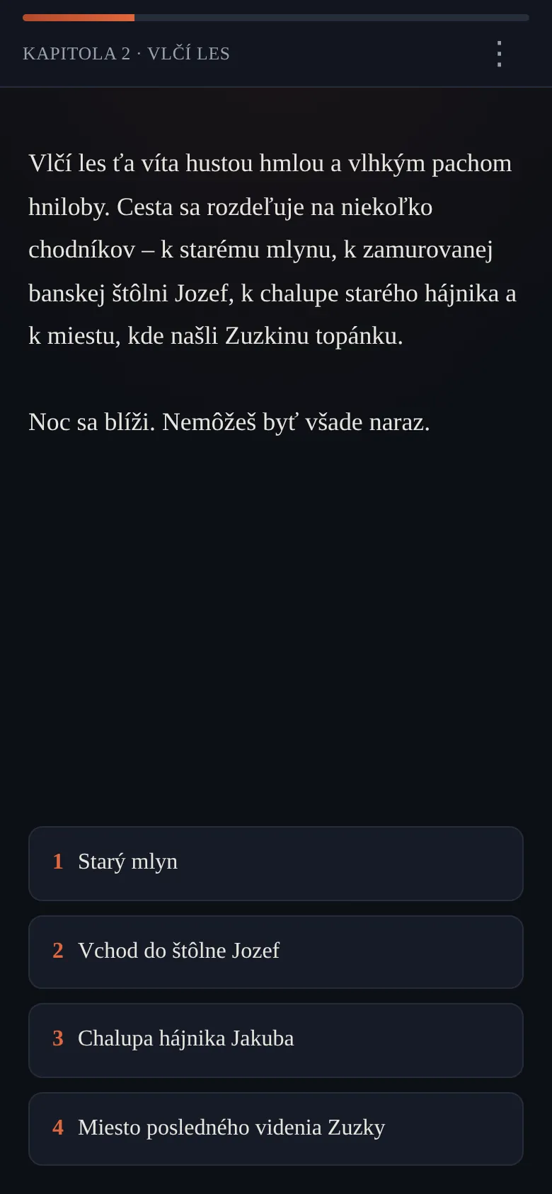Kapitola 2 – rozhodovanie vo Vlčom lese